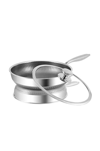 XTROQ Double side coated Honeycomb Non-Stick Frying Pan SUS316 Stainless Stee...