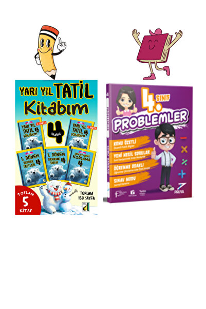 Pruva Akademi 4. SINIF PROBLEMLER SORU BANKASI- YARI YIL TATİL KİTABIM 4