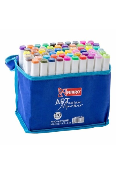Mikro Çift Uçlu Fosforlu Kalem Art Marker 60 Renk