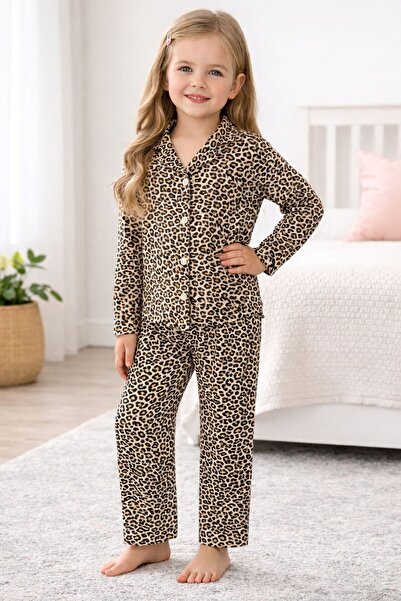 mışıl mışıl kids Leopard Print Thin Cotton Pajama Set