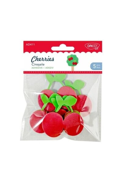 Daco Craft Sets, Cherries, Red Color, 5 Pcs/Set