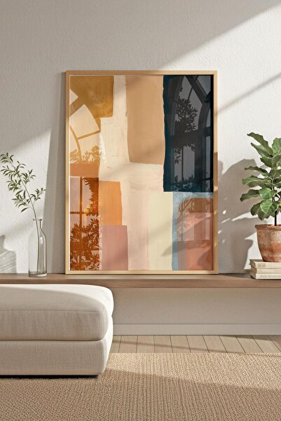 Buka Shops "Earthly Layers" Modern Soyut - Ahşap Çerçeveli Tablo