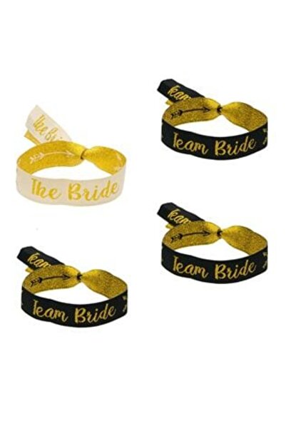 OEM Set of Golden Ribbons 'The Bride' & 'Team Bride' 30 x 1.5 cm - 4 pcs