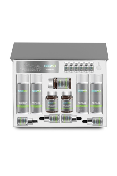 FolixaMed 6 Aylık Saç Dökülmesine Karşı Yoğun Bakım Seti - Biotin + Ozon + Vi...