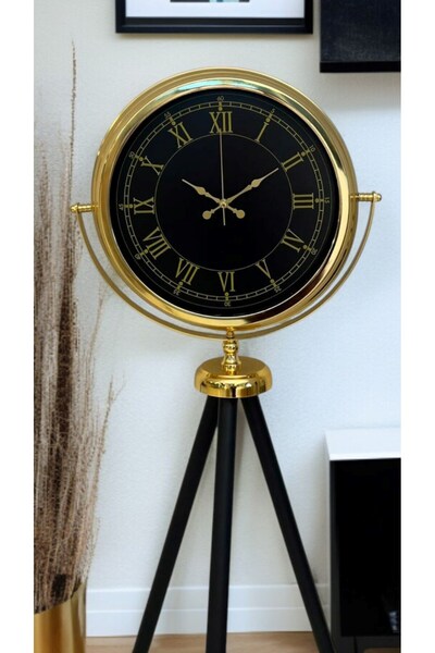 Marsilyan Magnificent Gold Tripod Standing Clock
