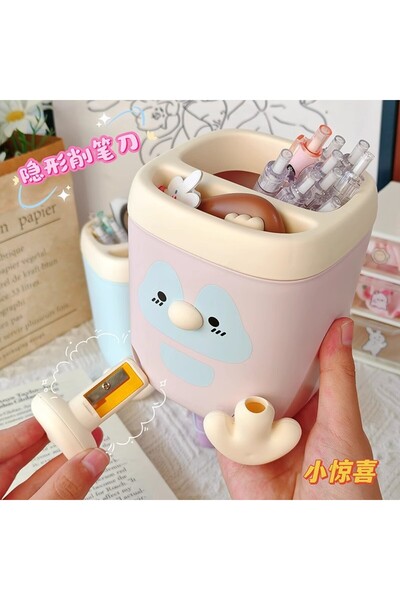 Livava Cute Penguin Desktop Organizer & Mini Pen Holder Adhesive, Kawaii Room...
