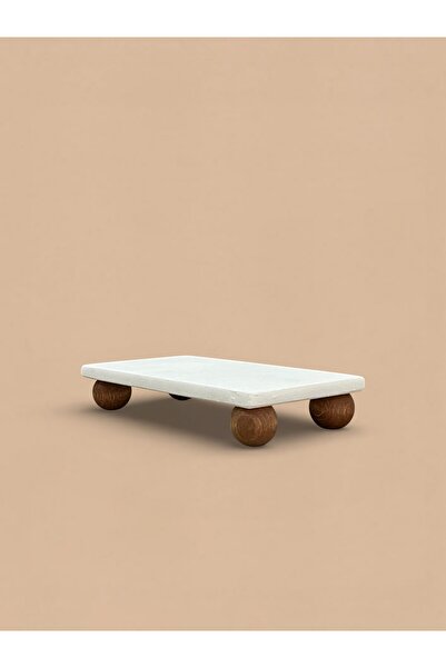 FARALYAHOME Marble 20X10 cm 30 mm Wooden Foot Oil Dispenser, Liquid Soap Disp...