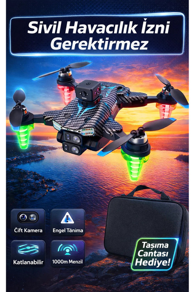 FaroxTech Sivil Havacılık İzni Gerektirmeyen Çantalı Drone - 500g Altı Çift K...