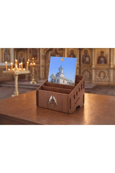 Gravarelaser Wooden Brochure Stand 16 cm