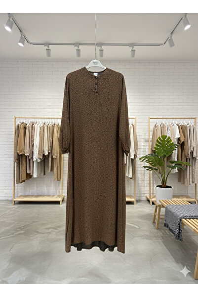 fariza tekstil Φόρεμα χιτζάμπ από βισκόζη με σχέδιο ρόμπας