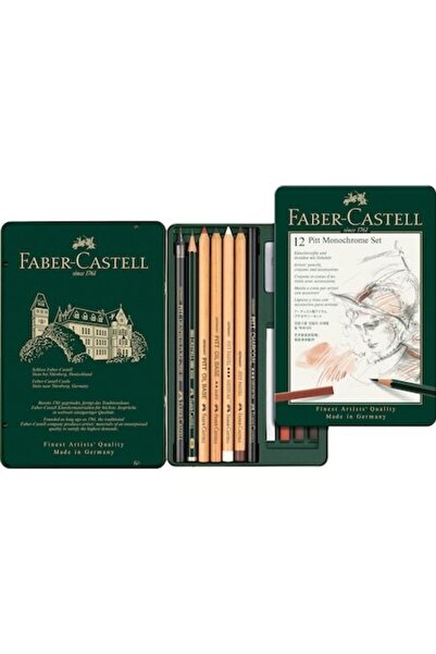 Faber Castell Faber-Castell Pitt Monochrome Set, 12 pcs, metal box