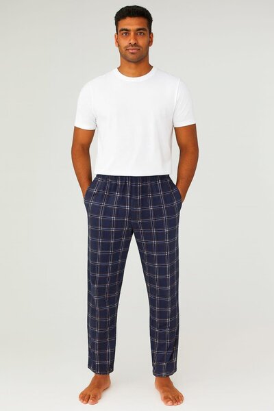 Pemilo Men's Patterned Pocketed 100% Cotton Single Bottom Pants