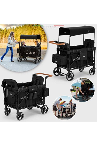 Elele Montagna XL Vagon Bebek Arabası Siyah