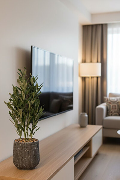 co arma Artificial olive tree mimicking a natural olive tree, with a pot and ...