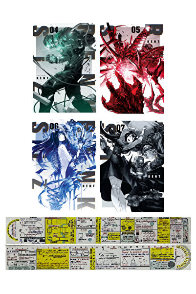 Kayıp Kıta Yayınları Renksiz 4-5-6-7. Ciltler Manga Seti + Özel Cetvel