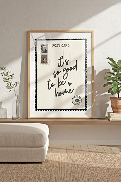 Buka Shops Nostaljik Kartpostal "Home" - Ahşap Çerçeveli Tablo