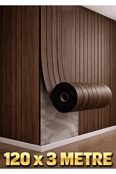 Renkli Duvarlar 120cmx3 Metre Rulo SXP Umber Kahve Yapışkanlı Duvar Paneli Ka...