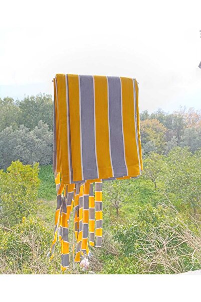 SHY TEKSTİL Luxury First-Class Elegance Yellow Gray Color Balcony Curtain wit...