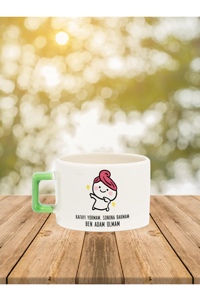 Gift Wrap Kahve Bardağı İkonlu Fincan Renkli Kulp