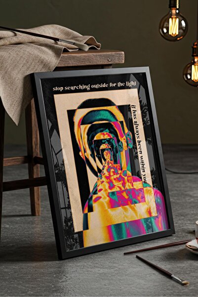 Buka Shops "İçindeki Işığı Keşfet" Modern Sanat - Siyah Çerçeveli Tablo