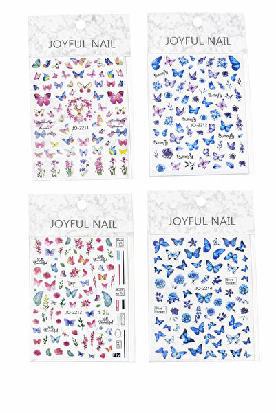 Tırnak Sticker Protez Tırnak Kalıcı Oje Süsleme, Nail Art Sticker Set 4 Adet