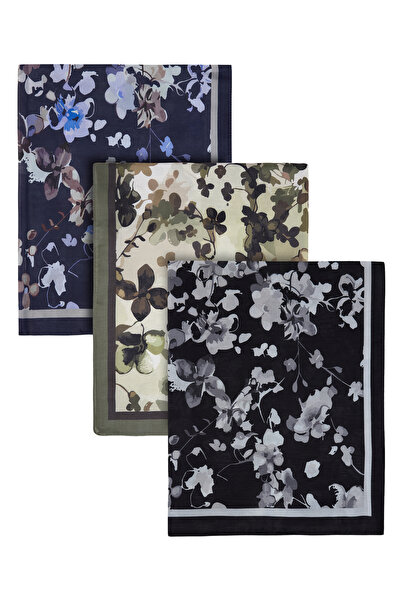 Kamer Scarf Soft Cotton Patterned Shawl Elegance Series 3 Pack