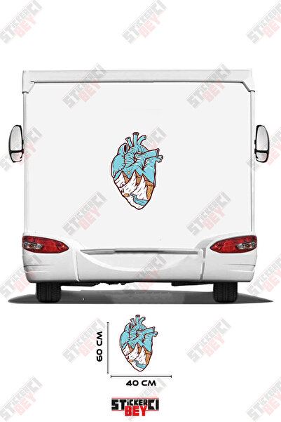 STİCKERCI BEY ملصق مزخرف بنمط جبلي على شكل قلب للسيارات