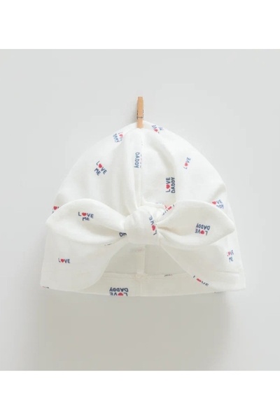 Empressco Sevimli 100% Pamuk Kız Bebek Şapkası, Fiyonk Detaylı, 1-12 Ay