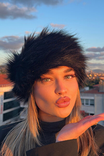 Mollycrush قبعة كالباك سوداء على الطراز الروسي للنساء |   فرو صناعي فاخر للشتاء