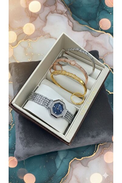 Boutique Women's accessory set: luxury wristwatch with assorted bracelets and...