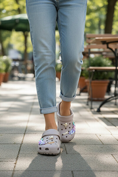 AkınalBella Women's Chain Stone Cross Slippers