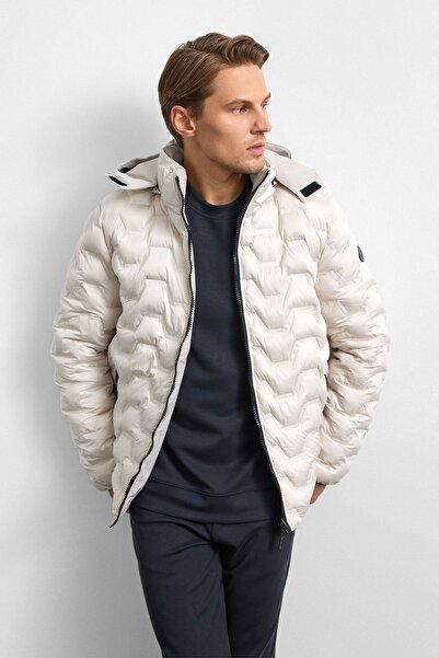 Back And Bond Taş Rengi Smart Fit Çift Taraflı Kapüşonlu Mont