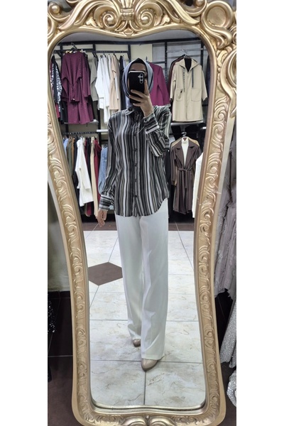LuXeX Striped satin shirt