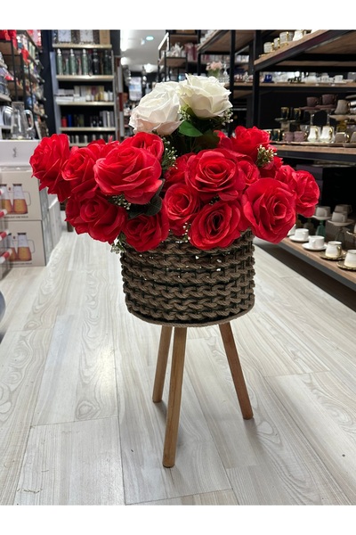 shop Ahşap yüksek ayaklı hasır örgü saksılık