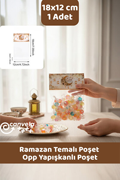 İstisna 1 Adet Ramazan Temalı Kendinden Yapışkanlı Opp Kurabiye Poşeti Hediye...
