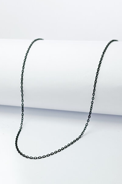 DEARWİSH Siyah Renkli Halka Akordiyon Model 316L 60 cm Paslanmaz Çelik Zincir