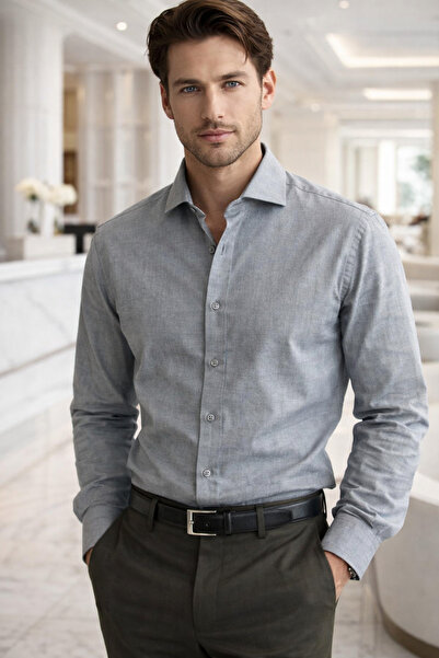 Rich Men's Smoked 100% Cotton Premium Quality Long Sleeve Shirt