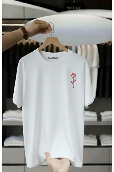 İnazuma Outdoors Unisex Oversized Printed Cotton Crew Neck Short Sleeve White...