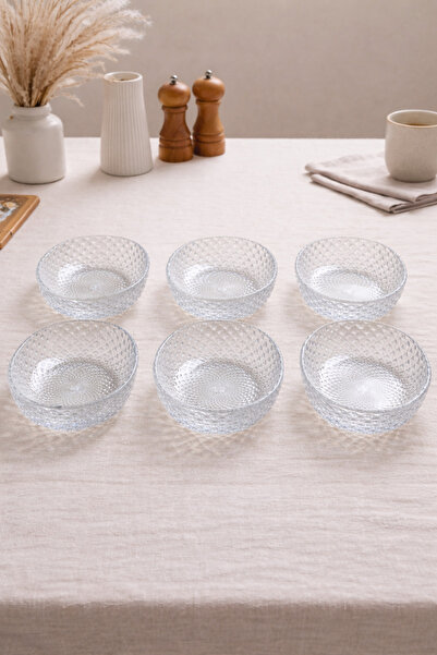 Evila Oval Cam Çerezlik Kasesi 6 Adet | Çerez ve Meze İçin Şık Tasarım