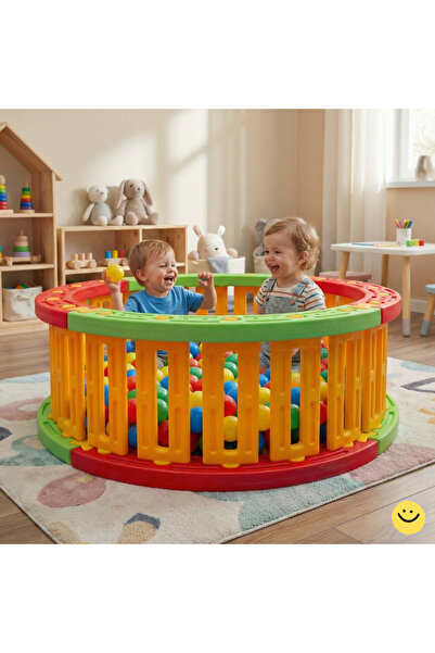 MUPARK Yuvarlak Top Havuzu 145 cm Dev Oyun Parkı İç Dış Mekan Kreş Anaokulu B...