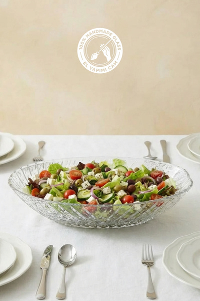 Glamis Selen Concept İnci Model Handmade Glass Gondola Salad Bowl Fruit Bowl ...