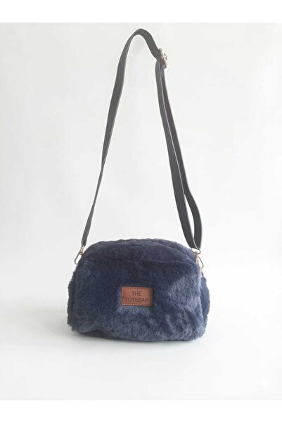 Efe Tek Bölmeli Ayarlanabilir Uzun Askılı Astarlı Kadın Peluş Omuz Çantası En...