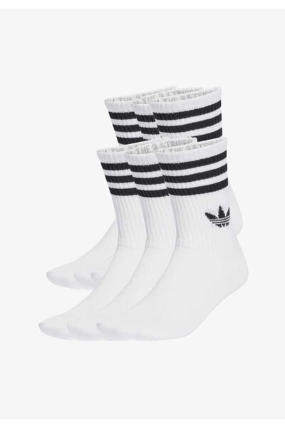 OEM Sports Socks - Set of 6, Mid-Calf, Breathable, White, 41-46