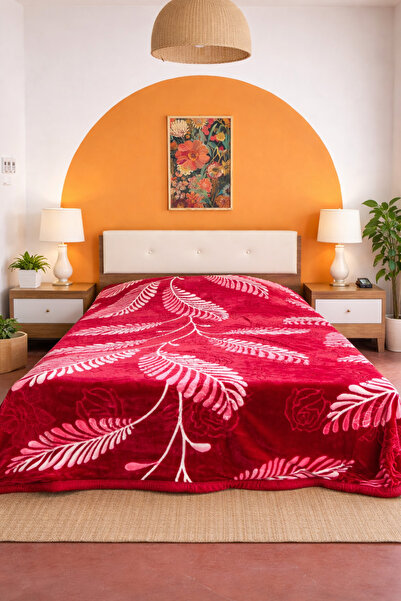 Bella Home Κουβέρτα Aslan 220x240 διπλής στρώσης - 6 κιλά κόκκινα φύλλα