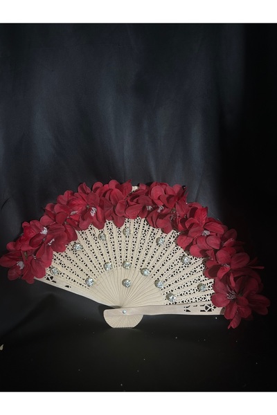 Bridal Luxe Kına Flame + kırmızı kına tasarım gelin yelpazesi