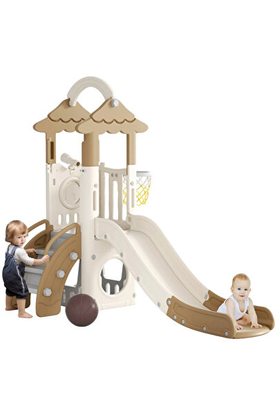 LITTLE ANGEL Kids Slide, Climber & Basketball Hoop