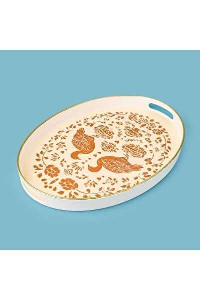 Evidea Kitchen Bird Oval Tepsi - Renkli - 42 cm