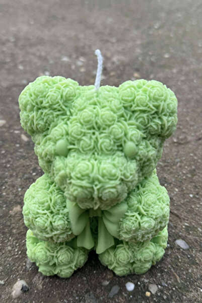 NO BRAND Scented candle, teddy bear figurine