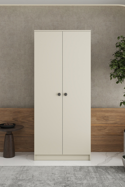 İMBAŞ 2 Kapaklı 2 Raflı Tek Askılı Mega Elbise Dolabı Gezgin İMB066