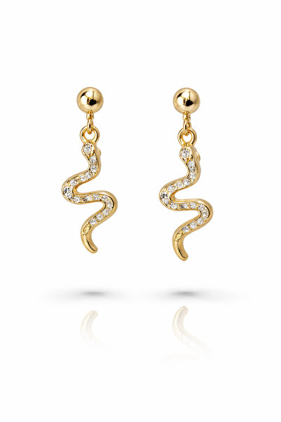 Sortie Aksesuar Yılan Figürlü Zirkon Taşlı Küpe